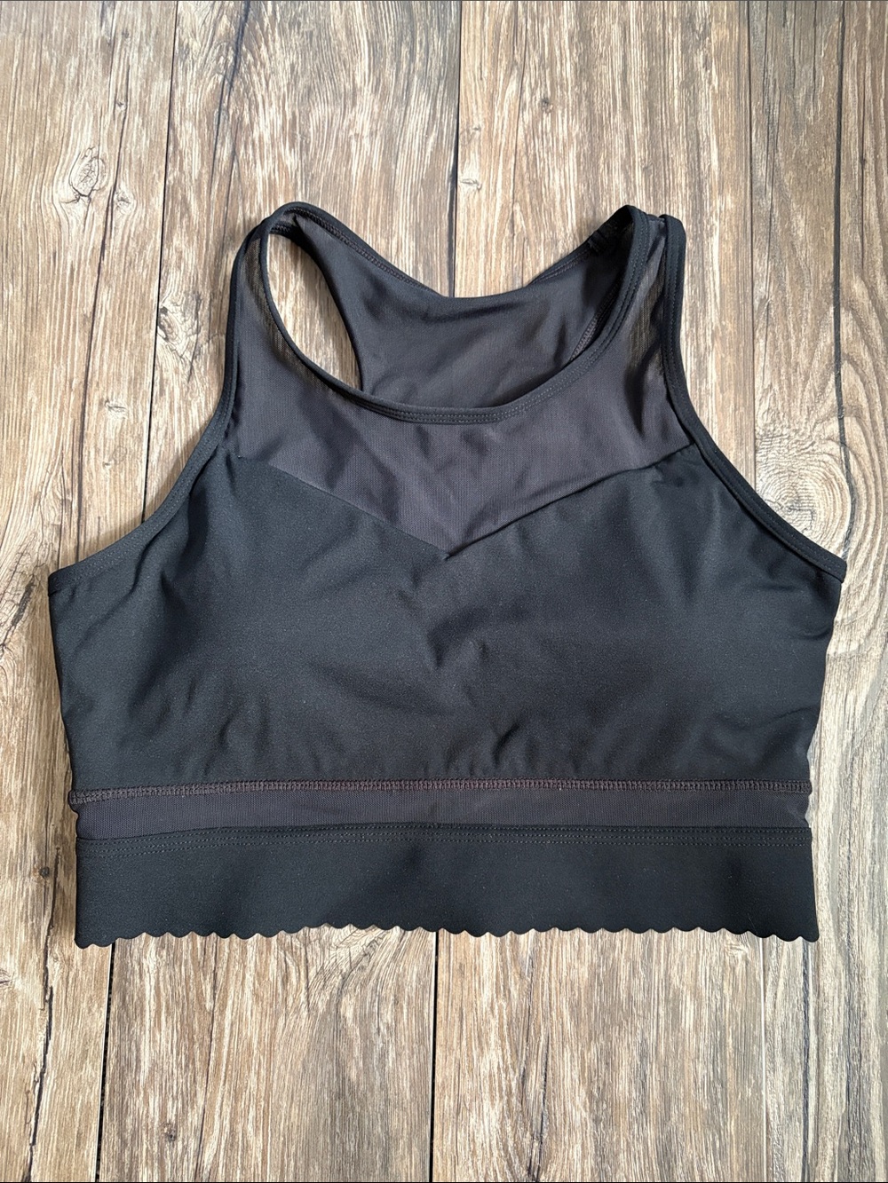ZYIA Star Mesh Black Women’s Mesh Crop Sports Bra
